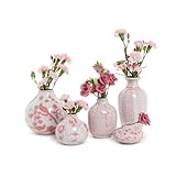Two's Company Pink Chinoiserie Hand Painted Vase, Set of 5, Porcelain, Home Decor Accessories, 54698