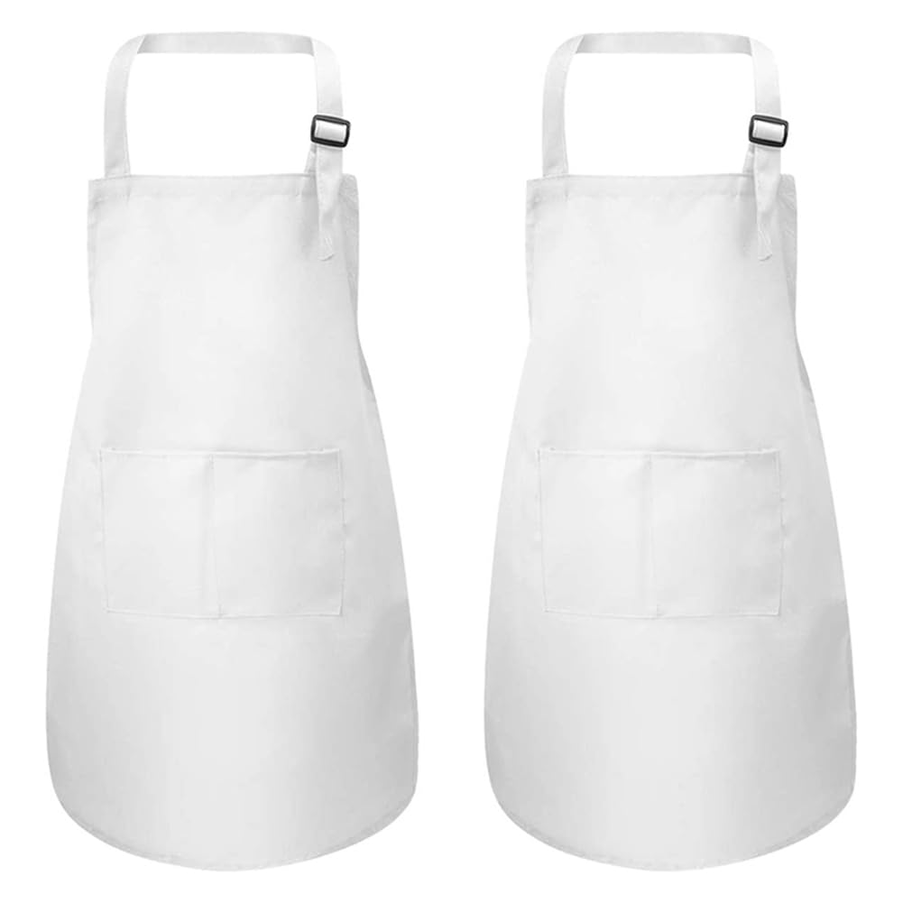 48 Piezas Conjunto de Delantal para Niños Y Gorro de Cocinero Delantal de Cocina Infantil Ajustable para Cocinar Y Pintar