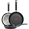 T fal Experience Non Stick Fry Pan Set 3 Piece 8 1025 12 Inch Induction Oven Broiler Safe 400F Cookware Kitchen Cooking Set Pots and Pans Skillets Frying Pans Dining Dishwasher Safe Black