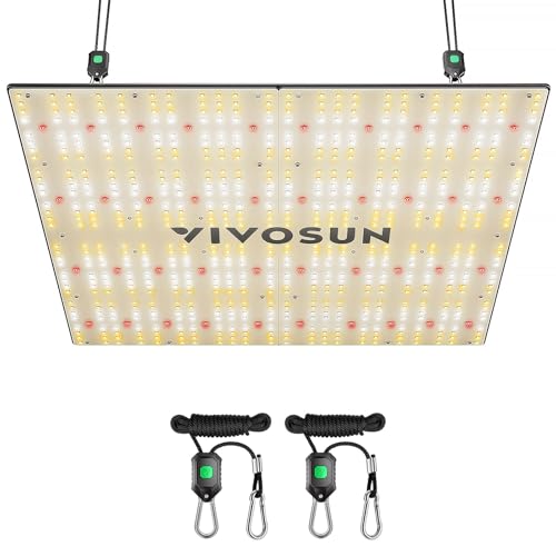 VIVOSUN VS3000 LED Grow Light with Full Spectrum Diodes & Daisy Chain Driver Dimmable Lights Sunlike for Seedling Veg & Bloom 300W Plant Grow Lamps for 3x3/4x4 Grow Tent