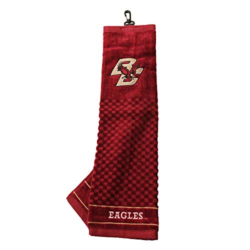 Image of Team Golf NCAA Boston College Eagles Embroidered Golf Towel Embroidered Golf Towel, Checkered Scrubber Design, Embroidered Logo