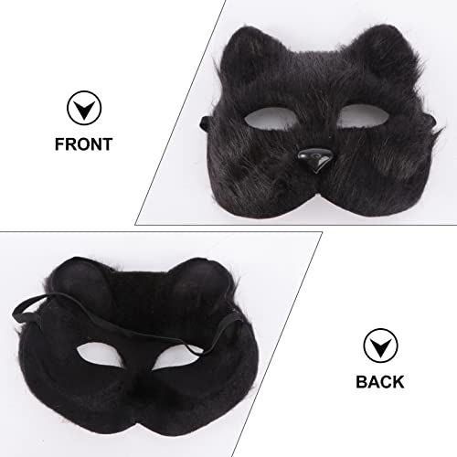 LUOEM Máscara de raposa chique, meia face, máscara de animal, acessório para fantasia de cosplay, fa