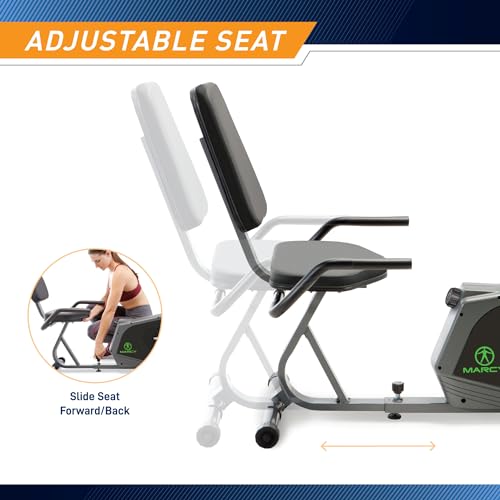 Image of Marcy Magnetic Recumbent Exercise Bike For Home and Home Gym, With Digital Monitor And Quick Adjustable Seat NS-1206R
