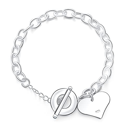 Bracelet à breloques cœur d'amour chaîne à main cadeau femme tendance
