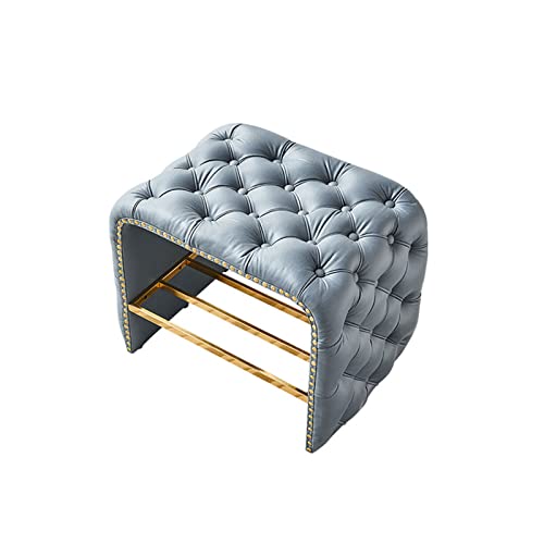 ZABEES Reposapiés taburete de cambio de zapatos de moda multifuncional Reposapiés de tela técnica taburete bajo para dormitorio, cocina, sala de estar asiento acolchado