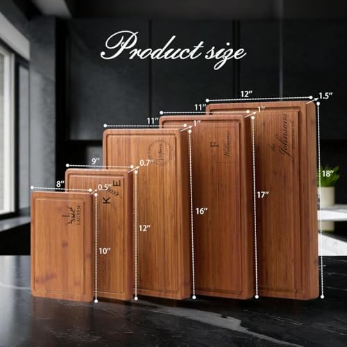Tabla rectangular de cortar personalizada de bambú miniatura 3