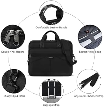 Amazon Com Laptop Bag 17 3 Inch Laptop Briefcase Large Laptop Case Waterproof Business Computer Bag Adjustable Shoulder Messenger Bag For Men Women Black Electronics