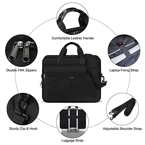 Laptop Bag 17.3 Inch Laptop Briefcase Large Laptop Case Waterproof Business Computer Bag Adjustable Shoulder Messenger Bag For Men Women, Black #TOP4