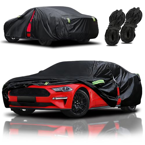 Image of Car Cover Compatible with for Ford Mustang /Shelby 1965-2025 | Waterproof All Weather for Automobiles, Outdoor Full Cover Rain Sun UV Protection, Black