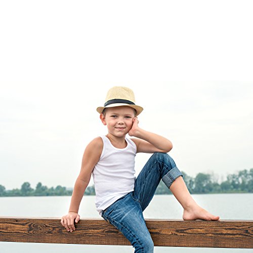 Coobey 5 Pack Toddler Kids Cotton Tank Top Undershirts Boys Girls Soft Undershirt Tees (2-3T, White)