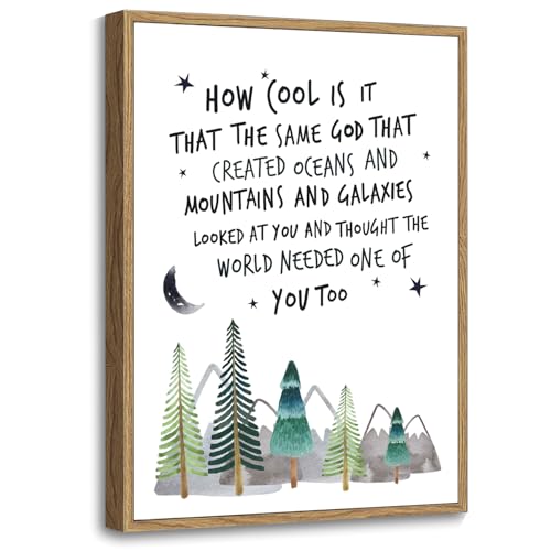Howwii Inspirational Wall Art for Nursery Mountain Decor, Same God Creation Christian Wall Decor for Kids Room, First Communion Gift Baptism Gifts for...