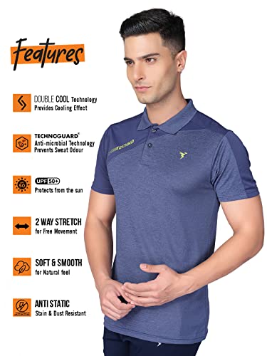 Image of TECHNOSPORT Men's Polyester Slim Fit T-Shirt