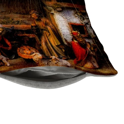 Coussin naissance de Jésus en similicuir blanc, cadeau de Noël idéal