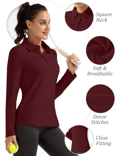 Women Long Sleeve Polo Shirt Golf Sport Top Athletic Sportswear Tennis Activewear4