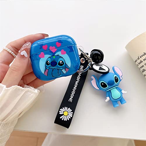 Cute Stitch Airpod 3Nd Generation Case, Airpod 3 Personalise Custom, Airpod 3 Case Cover With Keychain/Lanyard, Protective Hard Case Cover Skin For Women Girls Airpod 3 Case [Front Led Visible] #TOP2