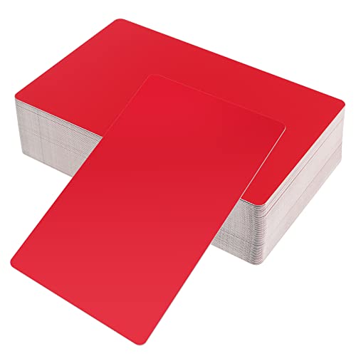 Cartes de visite vierges en métal rouge aluminium 0.45 mm pour impression UV laser