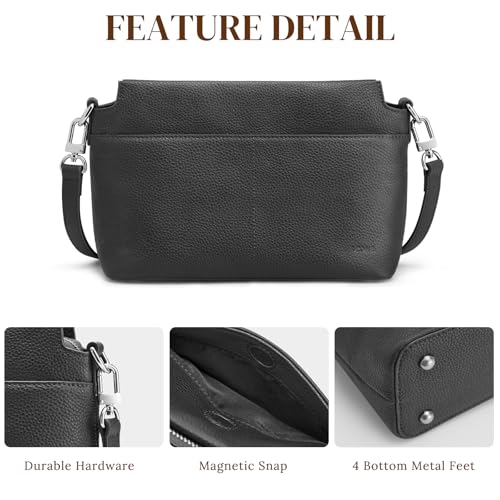 Image of S-ZONE Crossbody Bags for Women Genuine Leather Purses Small Shoulder Bag Designer with Adjustable Strap