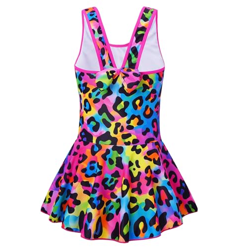Akokvlar Girl One Piece Swimsuit with Skirt Bathing Suit Swimwear 3-16Y2