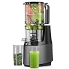 Cold Press Juicer, 5.3" Wide Feed Chute Juice Extractor Machine with 400W, High Juice Yield, Slow Masticating Juicer for Whole Vegetables & Fruits, Grey