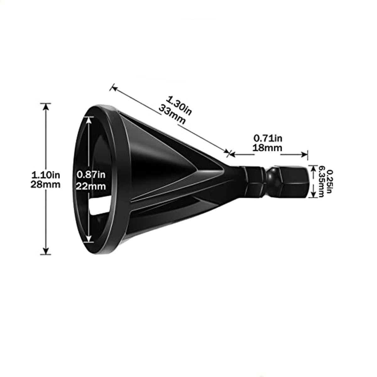 Deburring External Chamfer Tool, 2PCS High-Speed Steel Hex Shank Burr Remover for Drill Bits, Perfect Fit for Bolt Repair and Tightening