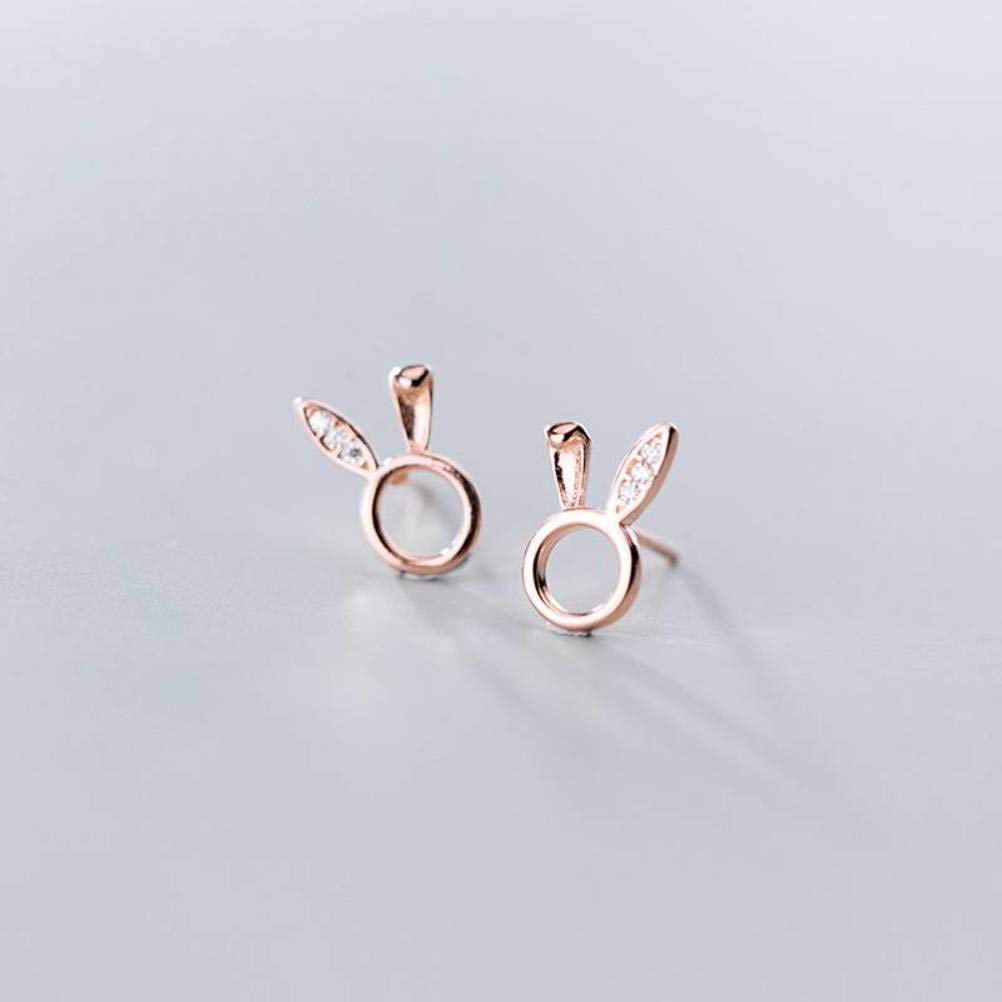 Boucles d'oreilles lapin mignon argent S925 le cadeau idéal - 6