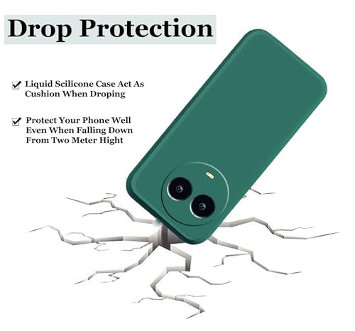 Image of A rtistque Liquid Silicone Back Cover Case for Realme C67 5G / 11 5G / 11X 5G / Narzo 60X 5G Shockproof TPU Soft Flexible with Camera Protection - Green