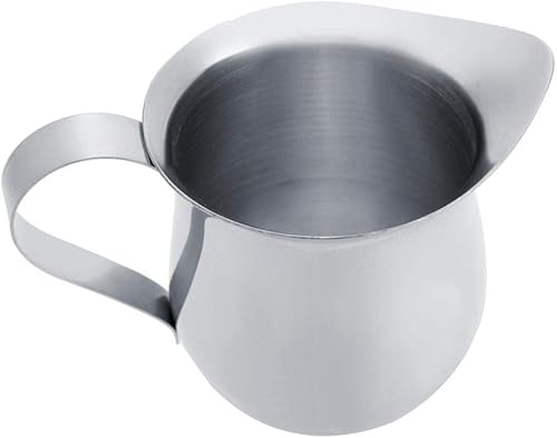 Miniatura 6 de Jarra de espuma de leche de acero inoxidable para café, crema, expreso, para máquinas de espresso, espumadores de leche, arte con leche (3.3 fl oz)