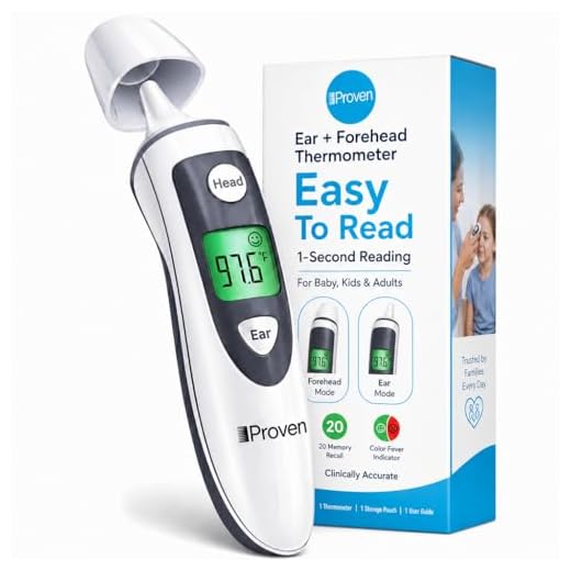 iProven Ear and Forehead Thermometer for Adults Kids and Baby - 2-in-1 Ear and Forehead, 1-Second Readings, Fever Alert Color Indicator, 20 Memory Recall - Family Digital Thermometer for Home Use