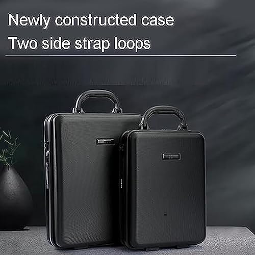 ABS Shoulder Password Box Vertical Portable Laptop Case Briefcase Document Case Medical Case Cash Suitcase（Color: Black）2