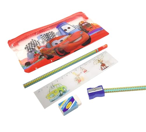 Image of Return Gift for Kids in Bulk | Stationery Pouch /Kit with Pencil /Eraser /Sharpner /Scale for School Kids Boys & Girls (Pack of 6)