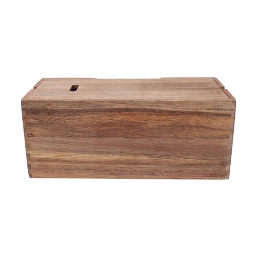 Generic Drewniane Pudełko do Zarządzania Kablami Elegancki Organizer do Ukrywania Kabli w Domowym Biurze Drewniany 12,6 X 5,51 X 5,12 Cala