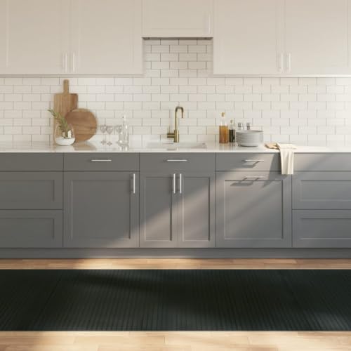 Frdhee Alfombra de salón, alfombra rectangular, gris, 100 x 300 cm, bambú, para salón, cocina, dormitorio, diseño moderno