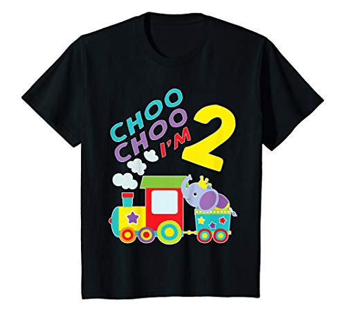 Kids Train Choo Choo I'm 2 Year Old Toddler 2nd Birthday Gift T-Shirt