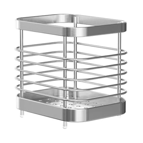 DMOKJER Utensil Holder, Stainless Steel Utensil Drying Rack，Wire Utensil Holder for Kitchen Counter, Silverware Cutlery Flatware Holder Forks, Knives, Spoons Organizer Cover