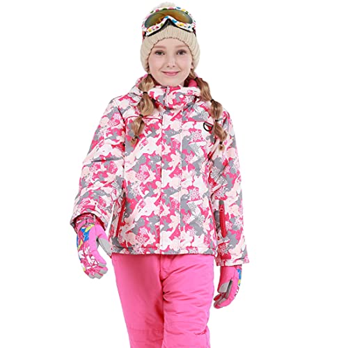 Skrsila Kinder Skianzug 2 Teilig Jungen Mädchen Schneeanzug Outdoor Warm Skifahren Bekleidung Skijacke + Skihose Cover