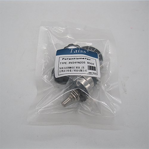Taiss 2Pcs Rv24Yn20S 5K Potentiometer Single Turn Carbon Film Rotary Taper Potentiometer Used For Inverter Speed Regulation. Motor Speed Control + 2Pcs A03 Knob + 2Pcs Dials (B502 5K Ohm) #TOP6