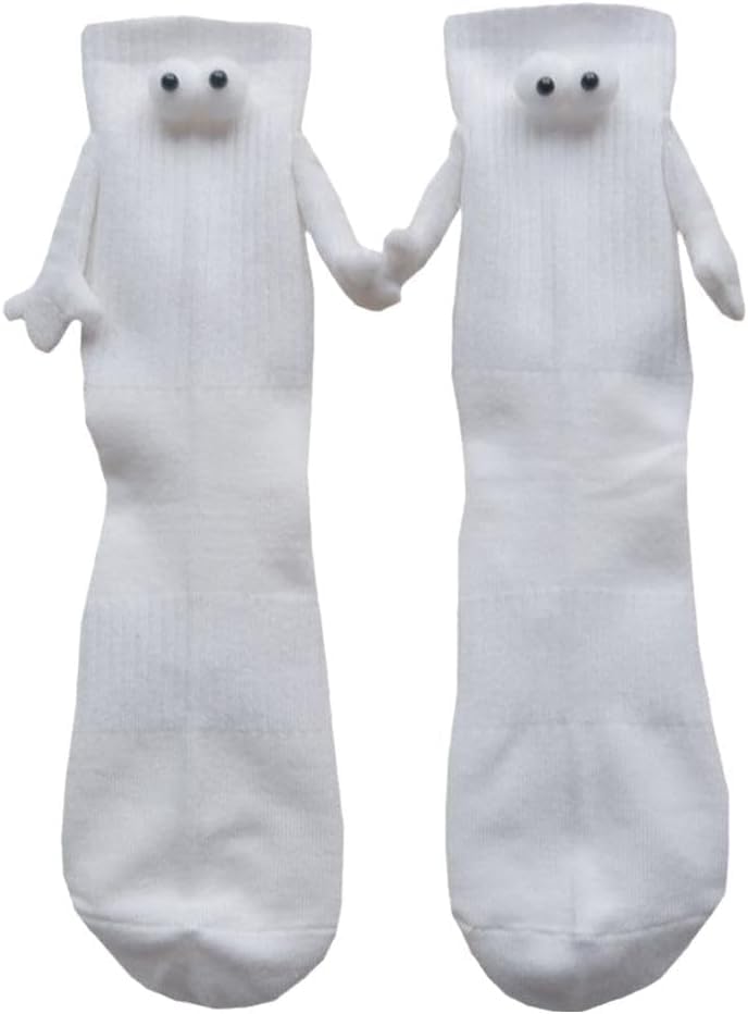 Socks for Women Men Funny Magnetic Suction 3D Doll Couple Socks Couple Holding Hands Sock Unisex Mid-Tube Socks