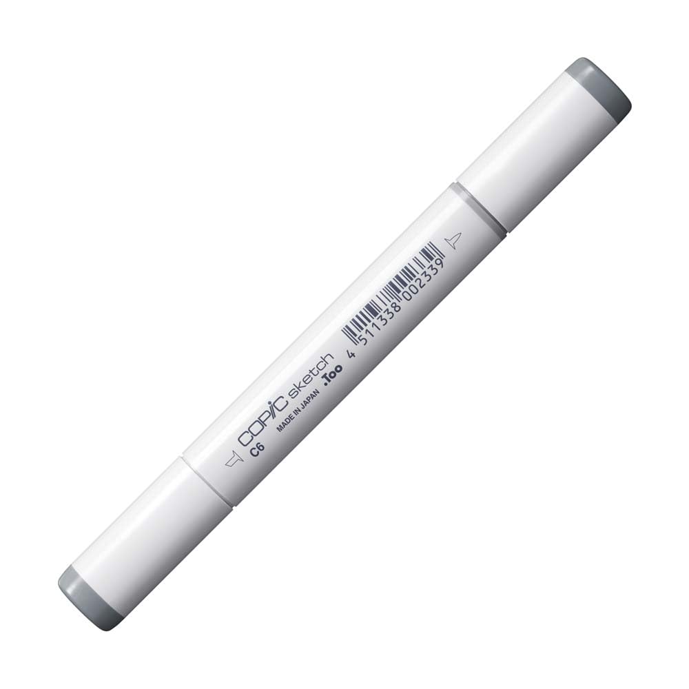 COPIC Sketch Marker Typ C - 6, cool gray No. 6, professioneller Pinselmarker, mit einer Super-Brush-Spitze und einer Medium-Broad-Spitze - 2