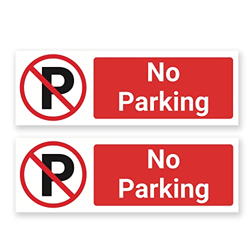 PACK OF 2 NO PARKING SIGNS. TOUGH DURABLE AND RUST-PROOF WEATHERPROOF PVC SIGN FOR OUTDOOR USE 300MM X 100MM. NO 033