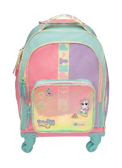 Mochila Grande Com 4 Rodinhas 360 Graus Color Block Puket