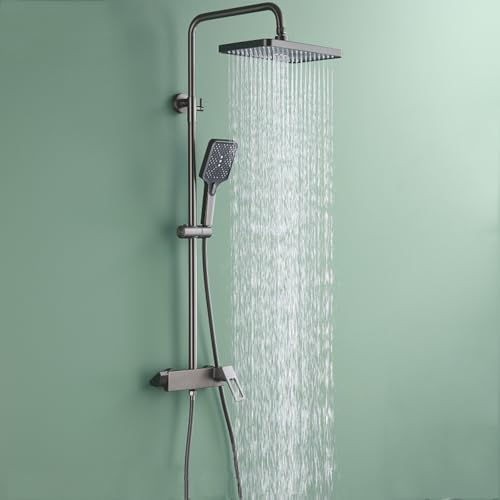 Robinet de baignoire avec colonne de douche cascade et douchette - 2