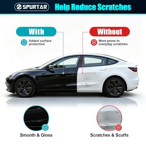 Image of Spurtar Vinyl Wrap for Cars Ultra Gloss Black 1ft X 5ft Self-Adhesive