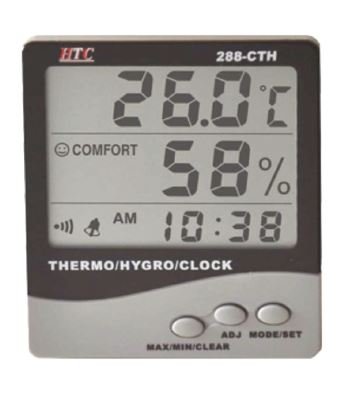 Rytee Sales HTC Instrument 288-CTH Digital Hygro Thermometer with Clock Big 3 Line Display Meter (B07FJLXMB8) Amazon Price History, Amazon Price Tracker