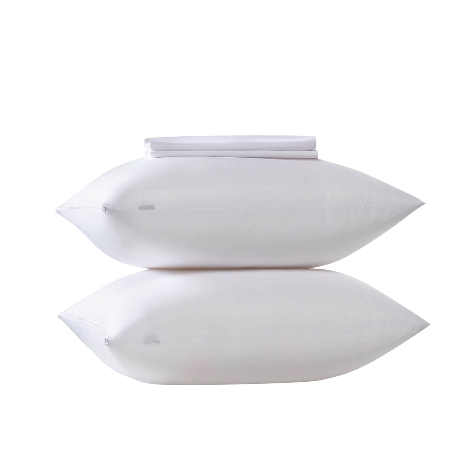 Kingnex Protectores de almohada a prueba de plumas con cremallera, tamaño estándar, de rayón de bambú, impermeables, para almohadas de cama, paquete de 4