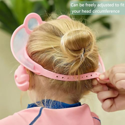 Image of Baby Shower Cap Washing Hair Visor Shield Kids Bath Shampoo hat Toddler Prevents Water from Pooling in Face (Pink pilot)