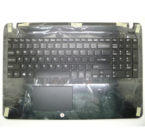 Image of Compatible for Sony Vaio SVF15 SVF152 SVF1541 Palmrest with Built-in Non-Backlit Keyboard and Touchpad - Black 3PHKDPHN050 V141706AS2
