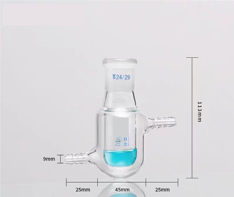 Kolba ze szkła borokrzemowego o wysokiej zawartośc Butelka reaktora z płaszczem ze szkła borokrzemianowego 25/50/100 ml 24/29 Wspólne narzędzie laboratoryjne(25mm)