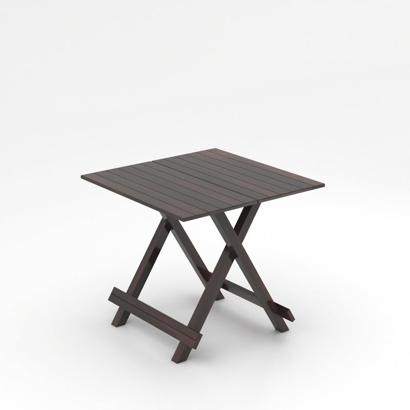 Image of BM WOOD FURNITURE Sheesham Wood Foldable Patio Tea /Coffee Table | for Balcony, Garden and Outdoor | Square Table | Walnut Finish