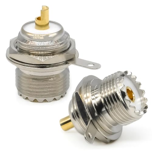 Conector Bulkhead UHF SO239 para montaje en panel, pack 2 piezas miniatura 1