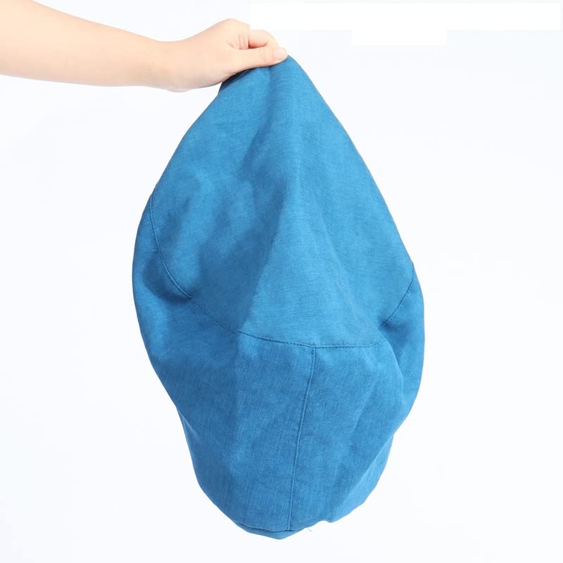 Puf redondo pequeño de lino de algodón con funda impermeable pack de 3 4
